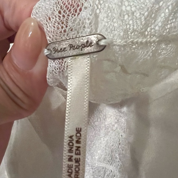 White Free People smocked blouse. - Picture 3 of 4